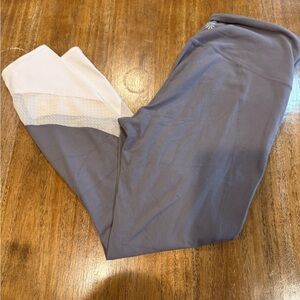 Athleta Leggings in Gray and Cream